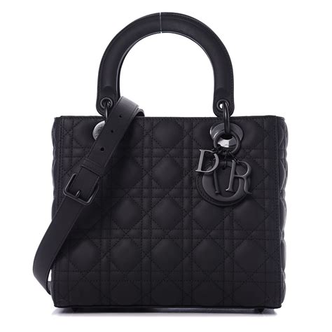 matt black dior bag|lady Dior Black cannage bag.